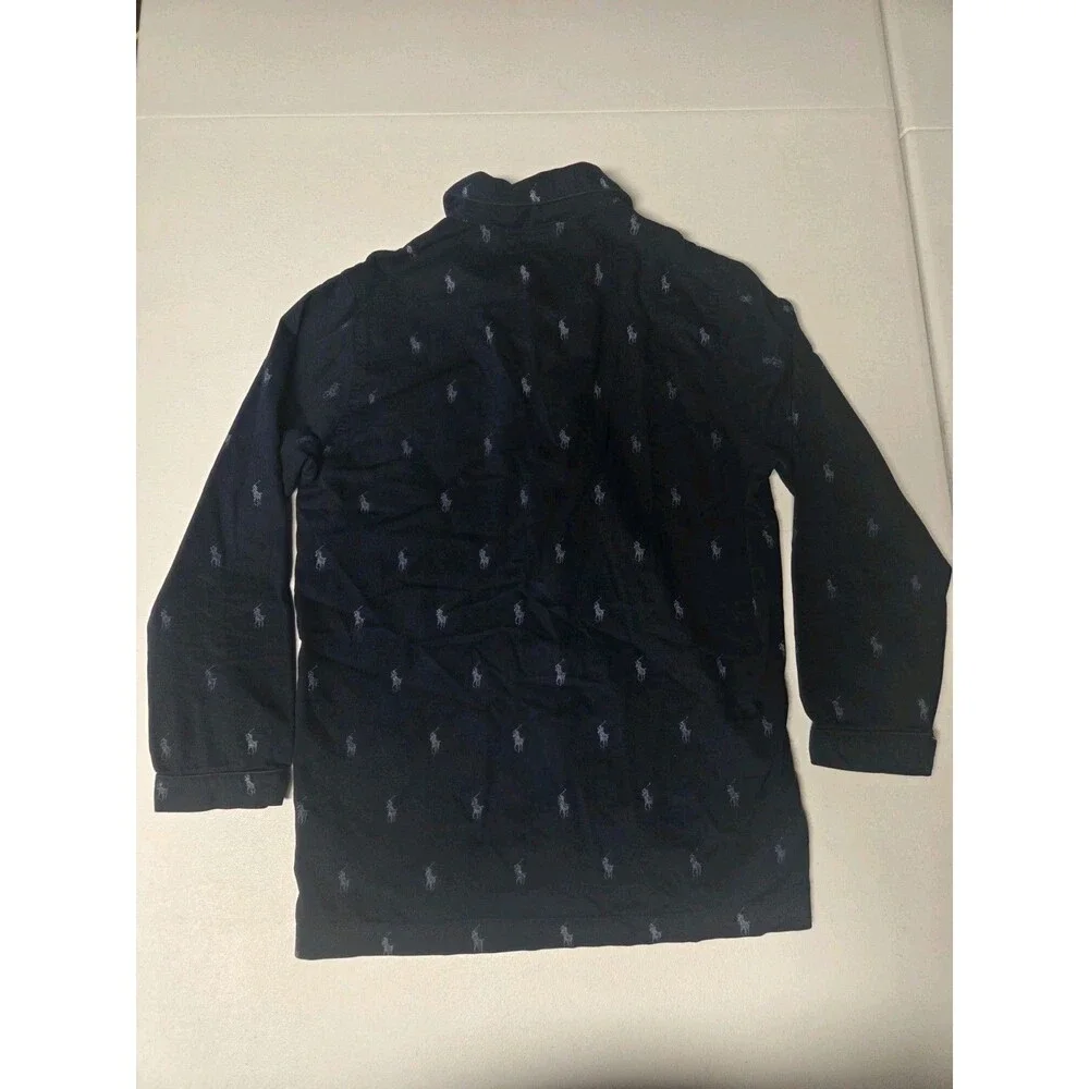 Polo Ralph Lauren Pony Woven Kids Long Sleeve Pajamas 2-Piece Set Navy Size 12